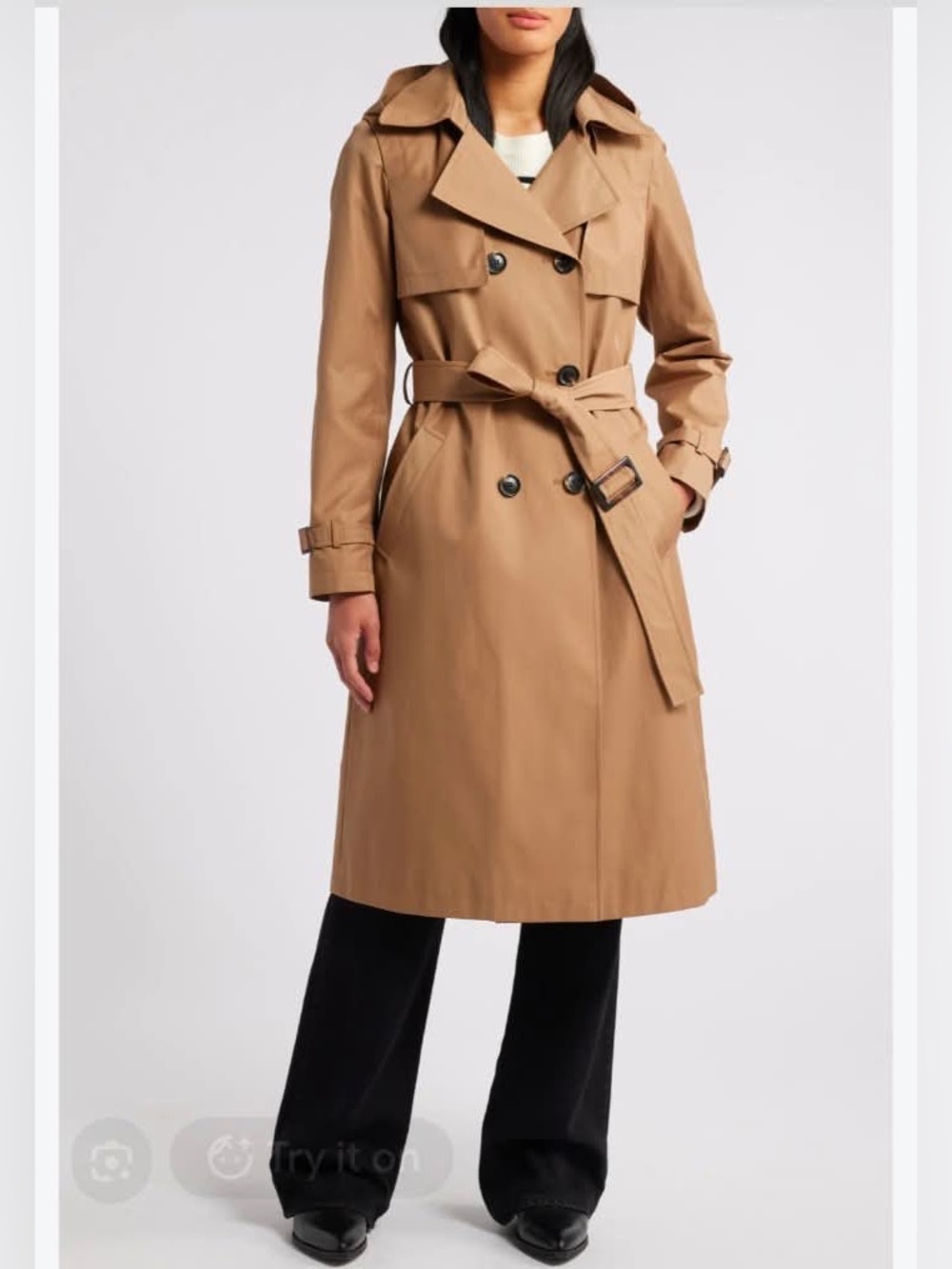 NWT Sam Edelman Double Breasted Belted Trench Coat Women’s Sz L MRSP $200